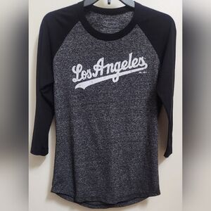 NEW Los Angeles Dodgers S Small Charcoal Black Diamonds Bling Shirt Majestic MLB
